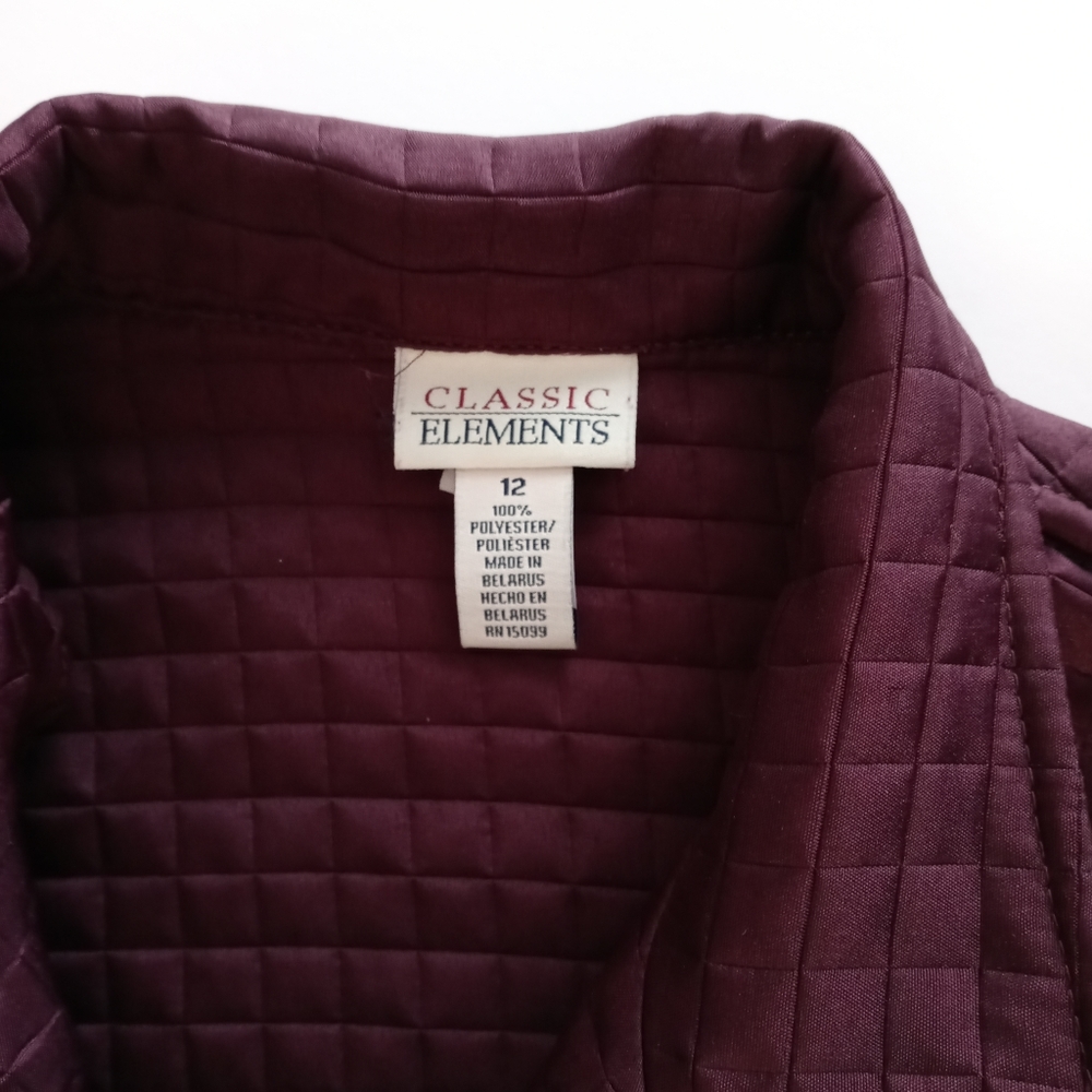 Classic Elements Quilted Jacket Size 12 - image 7